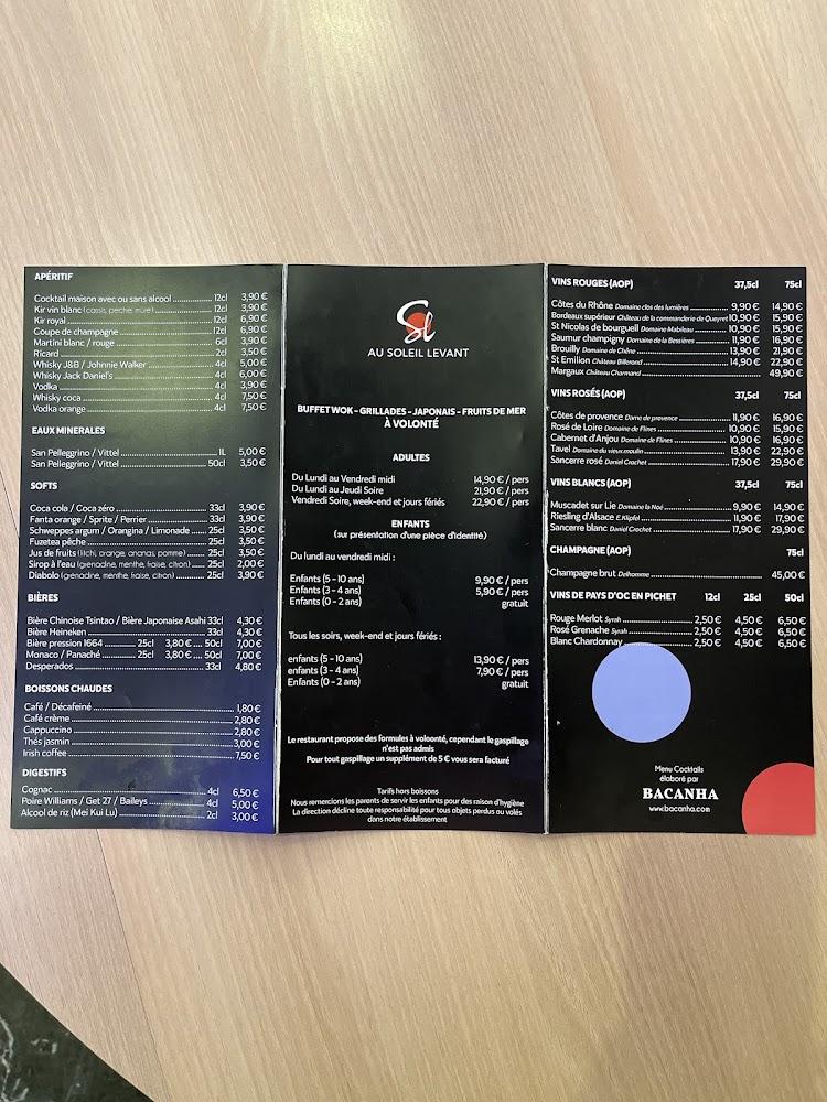 Au soleil levant - Menu Image 2