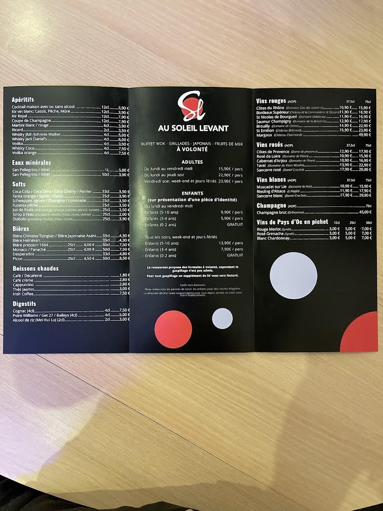 Au soleil levant - Menu Image 3